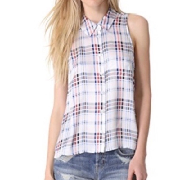 Equipment 100% silk button down plaid blouse, XS - Picture 2 of 10